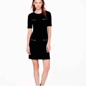 Super cute J. Crew black with gold zippers dress